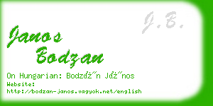 janos bodzan business card